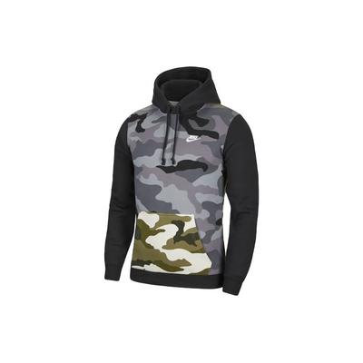 Sportbekleidung Club Fleece Camo Patchwork Kapuzenpullover Herren Tops Militärgrün CQ7764-324