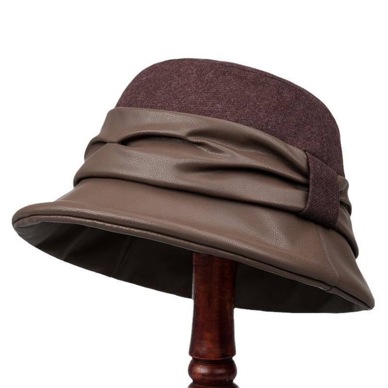Hat women's autumn and winter new bucket hat fashion basin hat to keep warm in winter