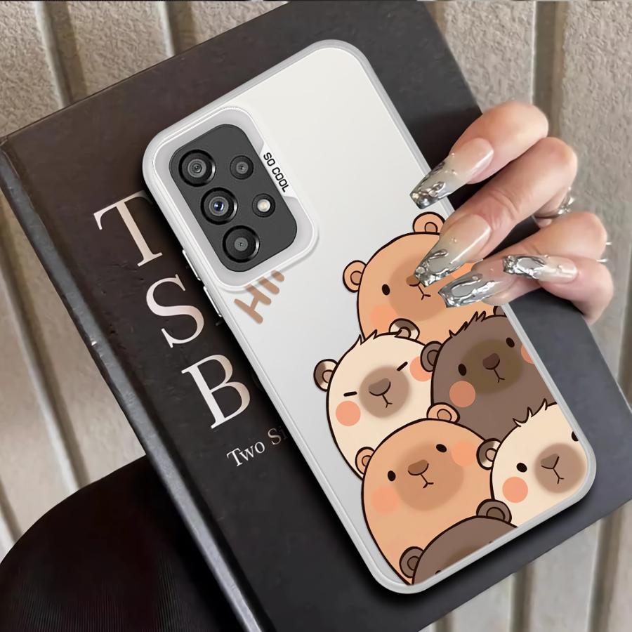 Cartoon Cute Capybara Back Phone Cover Case for Samsung Galaxy A04 A05 A06 A07 A50 A54 A03 A71 A10 A20 A56 A72 A51 A52