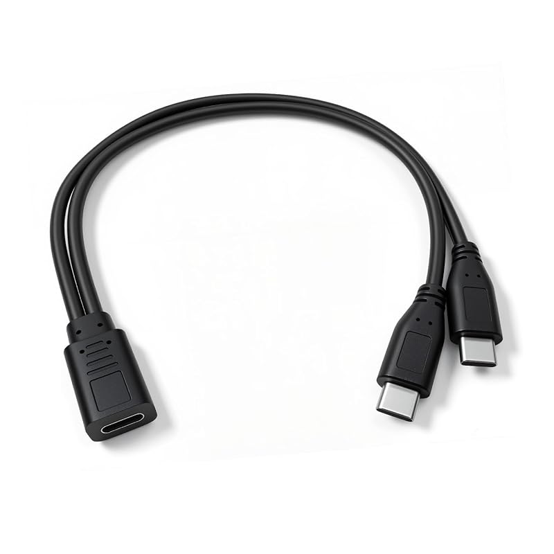 

USB-C 2-in-1 Splitter Charge Cable, USB Type C Female to 2 USB-C Male Charging Y Cable 2-in-1