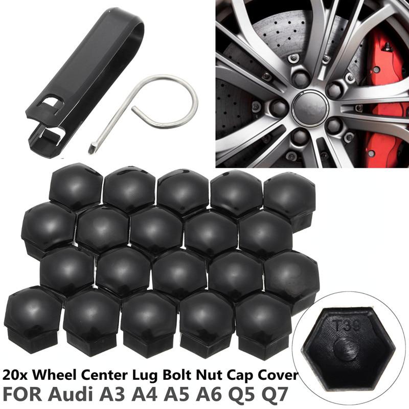 20pcs Tool Free Wheel Center Lug Bolt Nut Cap Cover Fit For Audi A3 A4 
