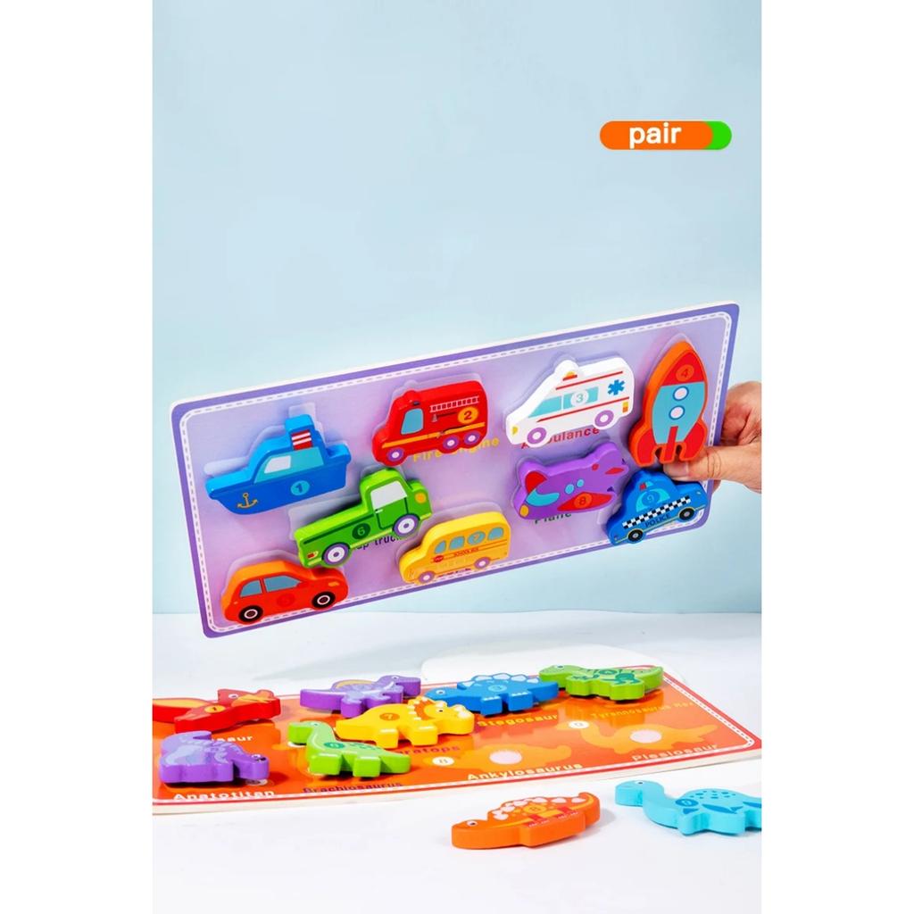 3D Puzzle Children's Early Education Toy Animal Transportation Velcro Sea Fruit Shape Funny DIY Paste Puzzle Toys Gifts for Kids