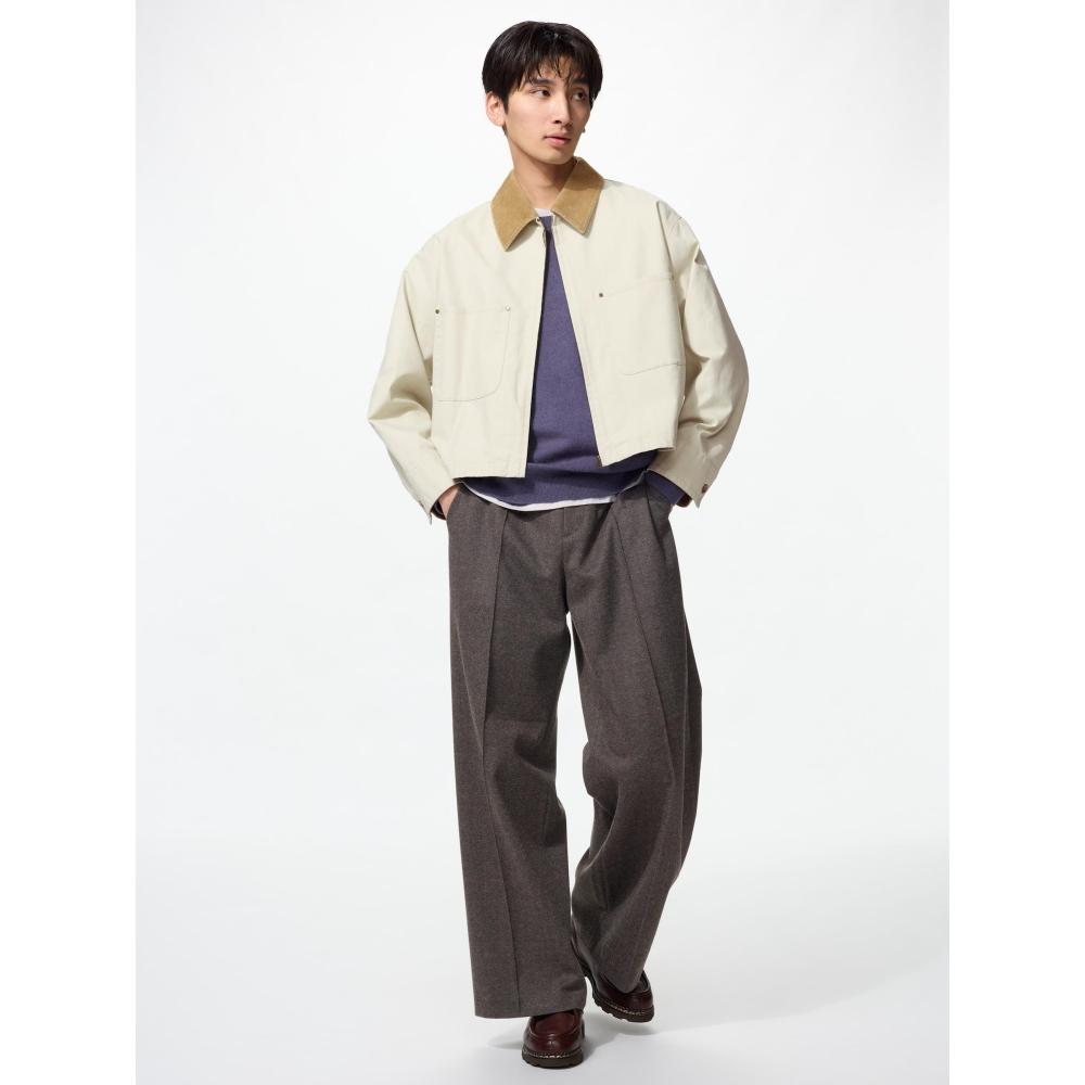 Uniqlo Japan Brushed Jersey Wide Pants Herringborn