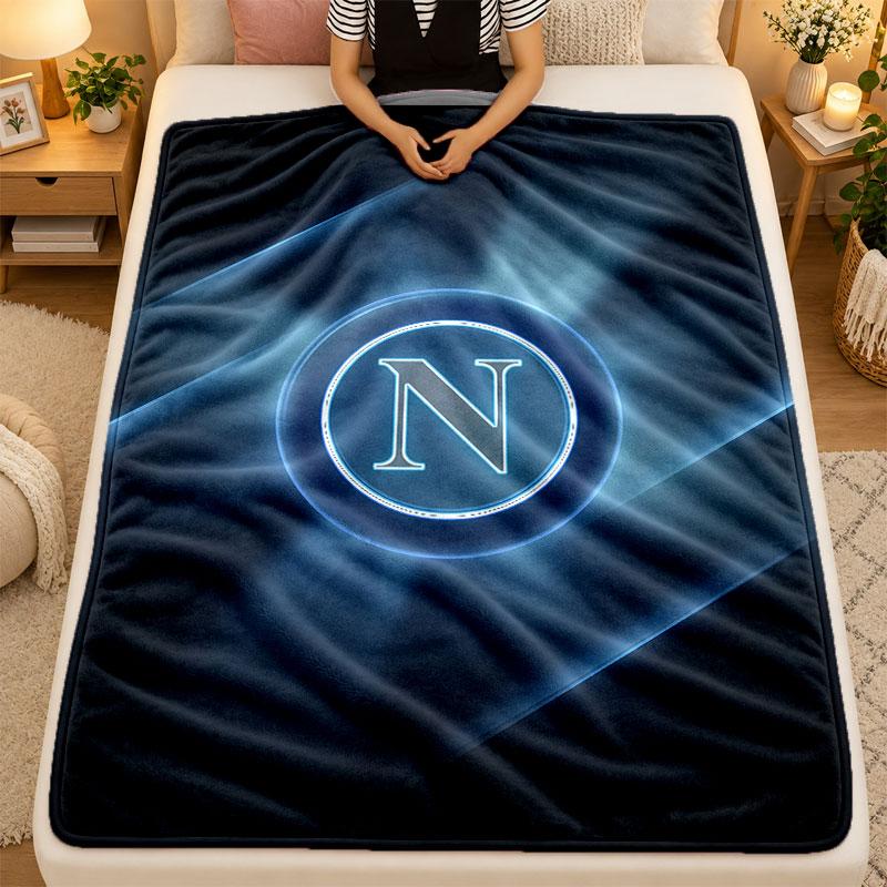 Flannel BlanketNapoli FC Warm Soft Throw Blanket for Indoor Sofa Bed Living Room Use