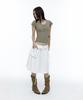 Rough Neck Out-Pocket Pleated Skirt White