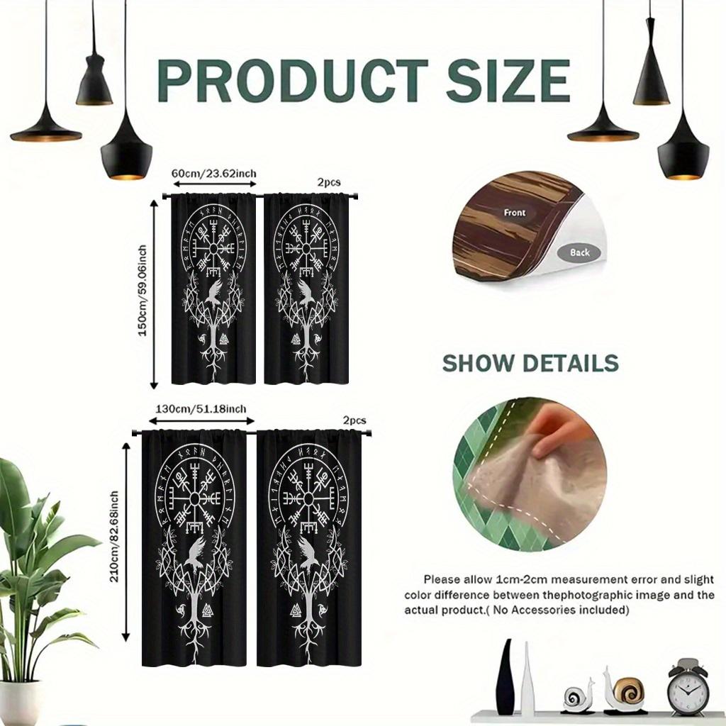 Viking Vegvisir Raven Tree Curtains Sheer Suitable Bedroom Living Room Office Door Curtain Design Semi Made Of Polyester Window Treatment