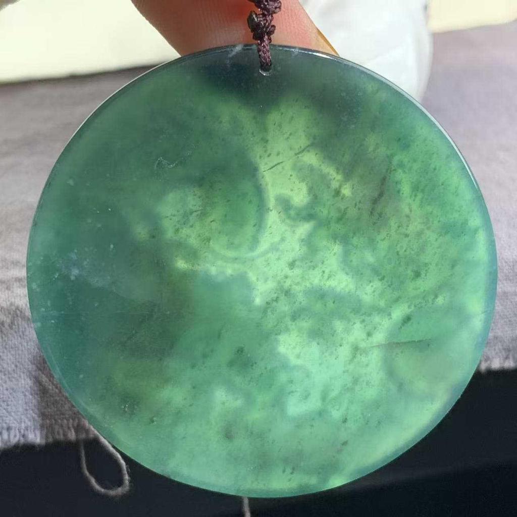 Natural A-Grade Jade Antique Guanyin Pendant for Men and Women