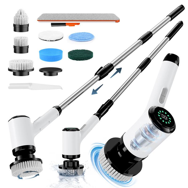 

Electric cleaning brush, household cleaning device, wireless rotating washer with 7 brush heads, 2-speed rotating washer
