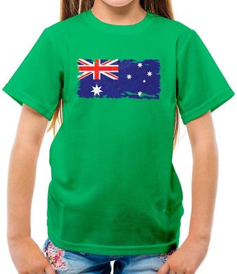 Australia Grunge Flag - Kids T-Shirt - Australian Flags Canberra Oz