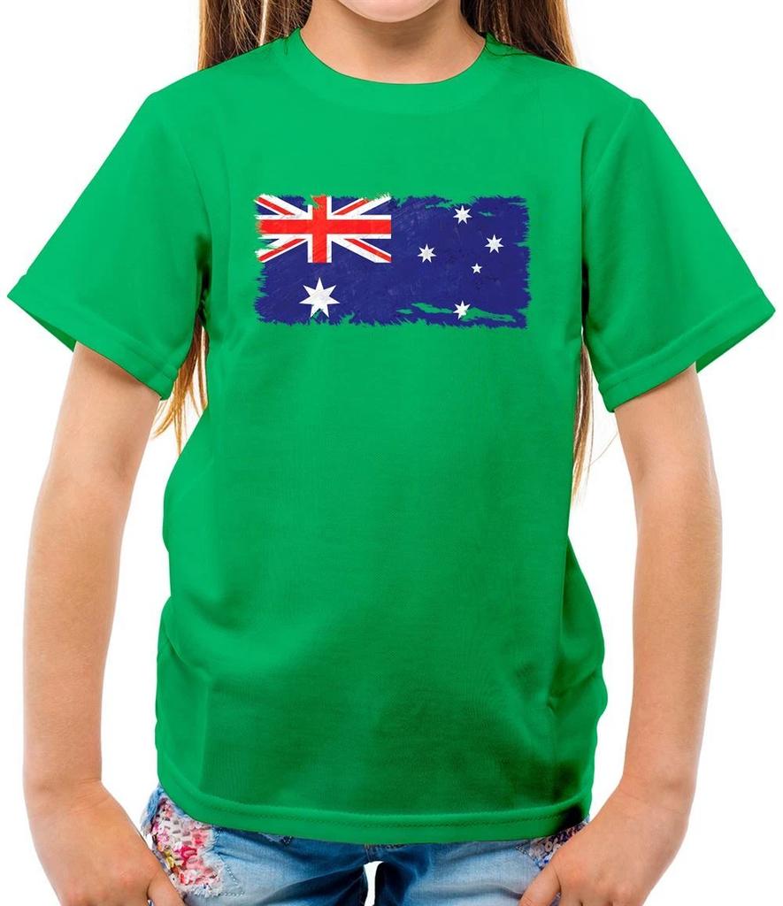 Australia Grunge Flag - Kids T-Shirt - Australian Flags Canberra Oz