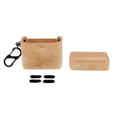 Wooden Earbuds Protective Case Cover Hand Polished     Earbuds Charging Case Cover Anti Drop Walnut