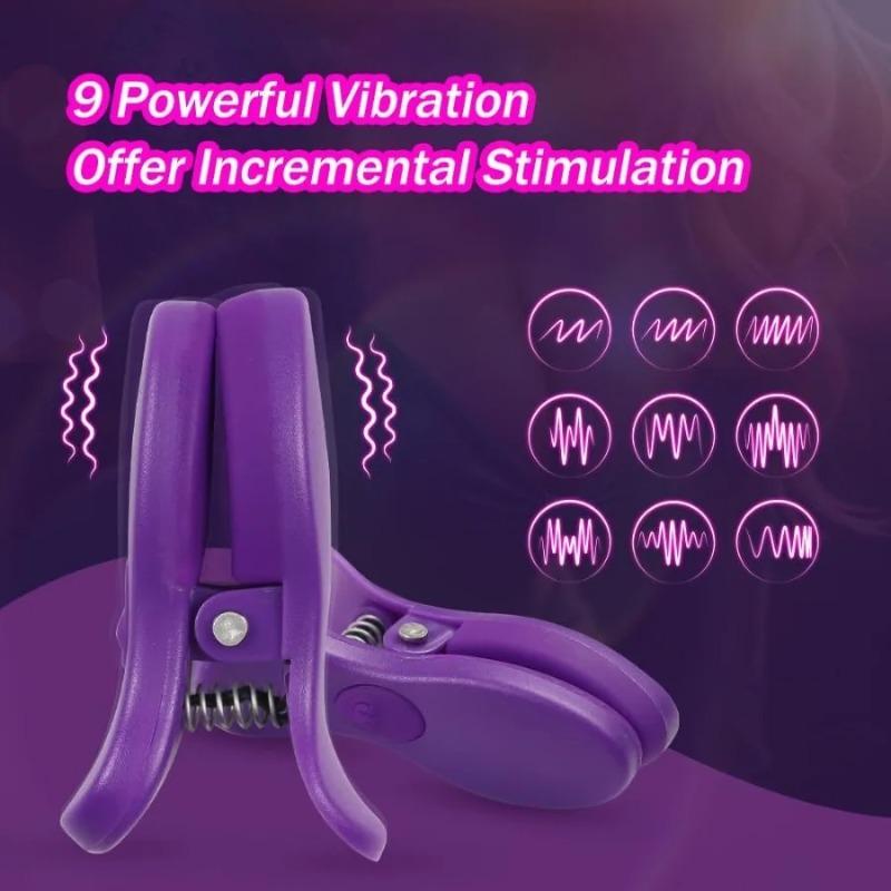 APP-Controlled Nipple Vibrator–Wireless Vibrating Clamps with Remote,Breast Massager&Clitoral Stimulator for Women,Couples Play