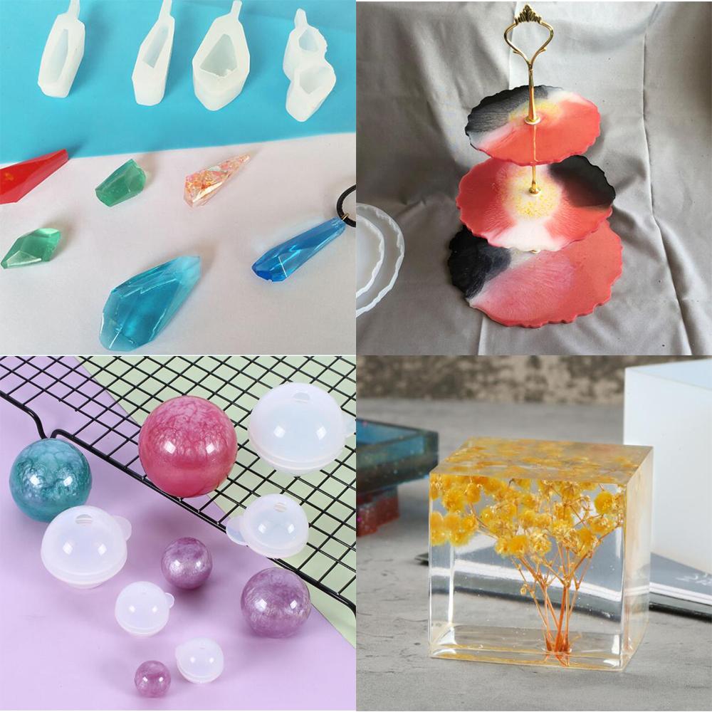 1 Set Mixed Style Epoxy Resin Molds Set Silicone Mold UV Casting Tools Materials Resin Casting Molds for DIY UV Epoxy Kits
