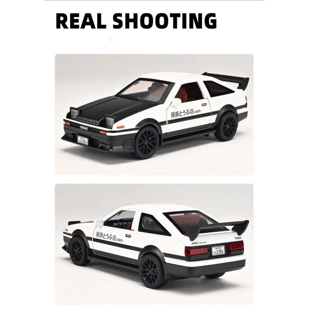 1/32 Auto Drift Version INITIAL D Toyota AE86 Legierung Sportwagen Modell Diecasts Metall Rennwagen Fahrzeuge Modell Sound Licht Kinder Spielzeug Geschenk
