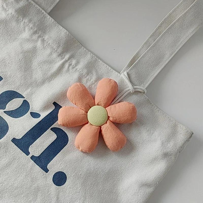 Schöner Candy Stoffblumen Schlüsselanhänger Niedliche Blume Form Schlüsselanhänger Mädchen Rucksack Anhänger Taschen Mode Dekoration Zubehör