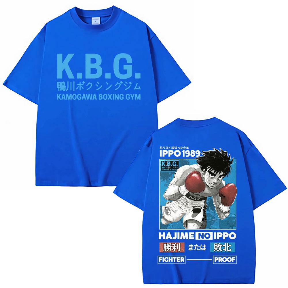 Anime Hajime No Ippo Graphic Tshirts Kamogawa Boxing Gym Harajuku Unisexga T Shirts Makunouchi Takamura KGB Loose Cotton T Shirt