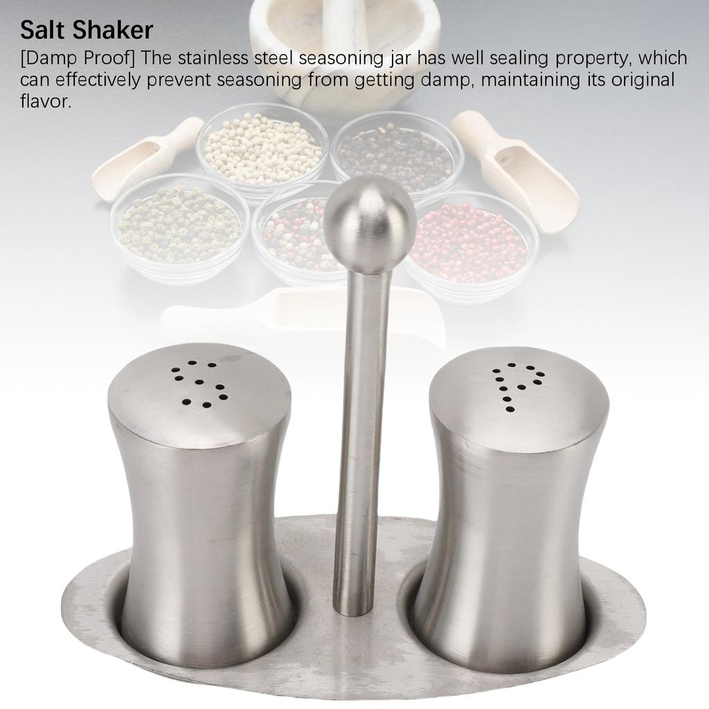 2 Buc. Sticlă Condimente Oțel Inoxidabil 304 Set Solniță cu Raft pentru Casă Restaurant