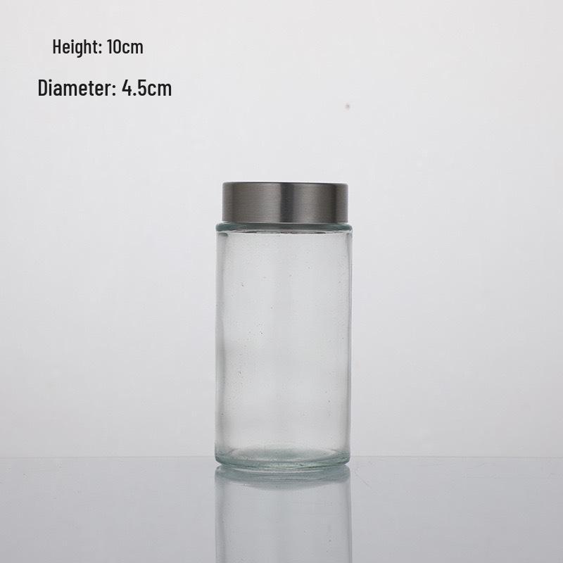 Bamboo Lid Glass Spice Jar with Flip-Top