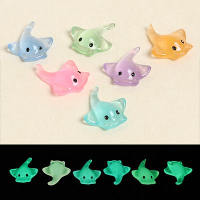 Luminous 5/10Pcs Mini Resin Devil Ray Glow In The Dark Tiny Animals Figures Diy Crafts For Fairy Garden Micro Landscape