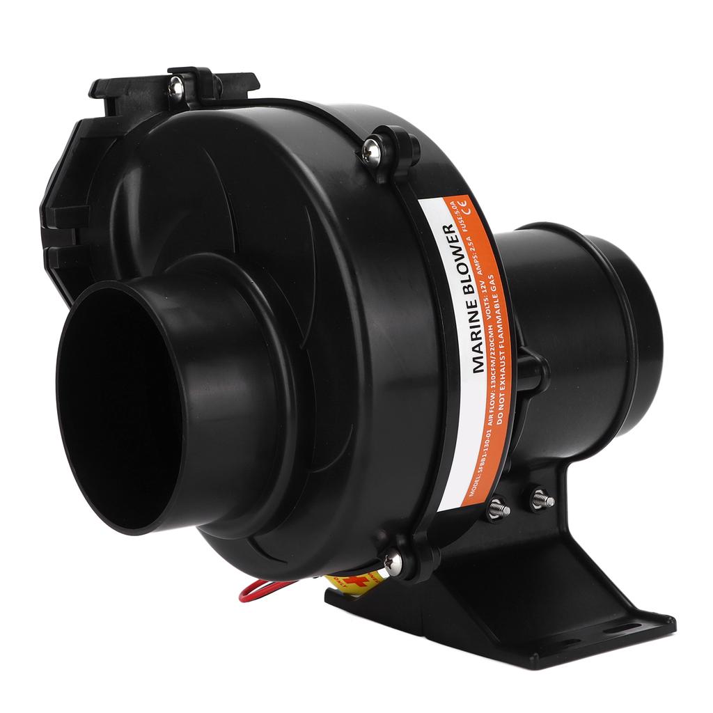 Bilge Air Blower Fan DC 130CFM Black CorrosionResistant ABS Ventilation for Boat Marine Bus(12V )