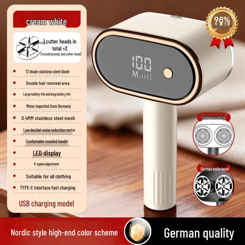 Перезаряжаемый двухсторонний удалитель ворса и катышков для одежды