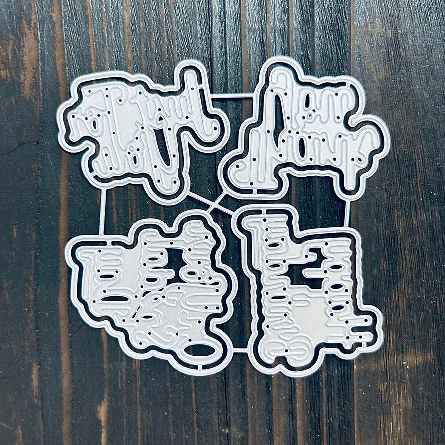 """Nur für dich, Alles Gute zum Geburtstag, Danke, An deinem besonderen Tag" 4er-Set/Los Wörter Stanzformen Für Scrapbooking Prägeschablone Fotoalbum Dekorativ"