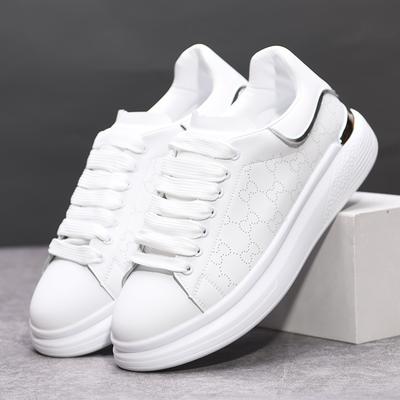 McQueen Leather Thick Sole Heightening Breathable Casual Couple Board Shoes KY21121 Comfortable Muffin