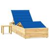 Day and Night - Day and Night Garden Lounger with Impregnated Pine Wood Table and Cushion