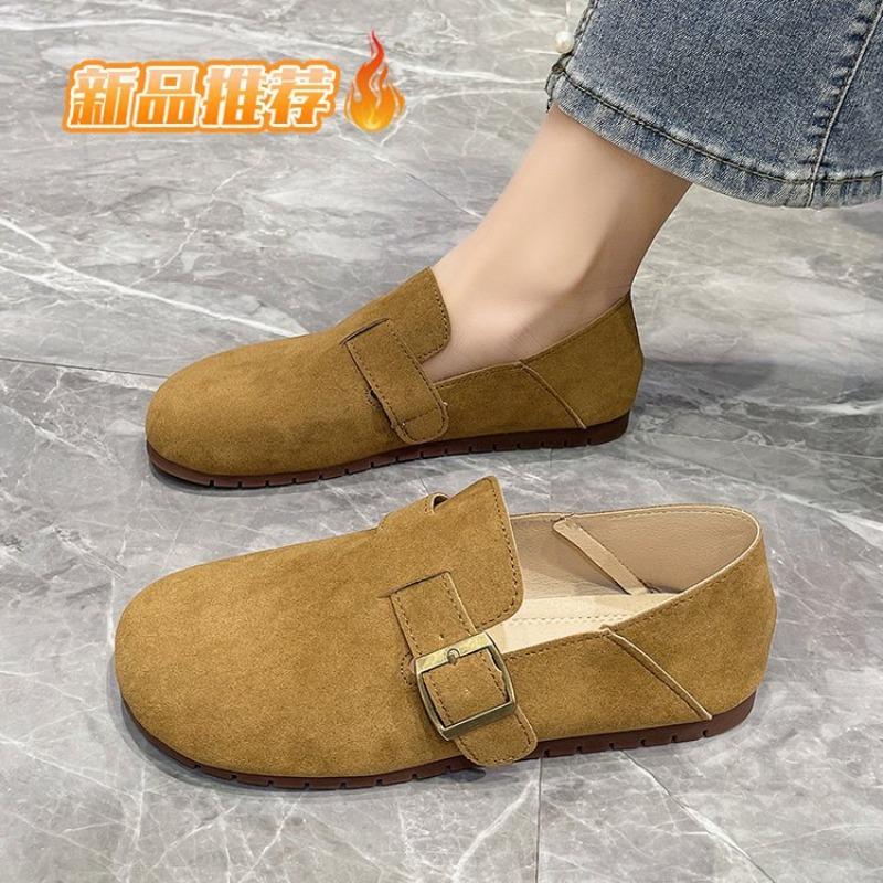 Женские винтажные замшевые слипоны в стиле Birkenstock, повседневные лоферы 35