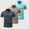 Lightweight and breathable men's 3pcs set- short-sleeve polo shirt with a simple three-button design—perfect for everyday work and casual wear