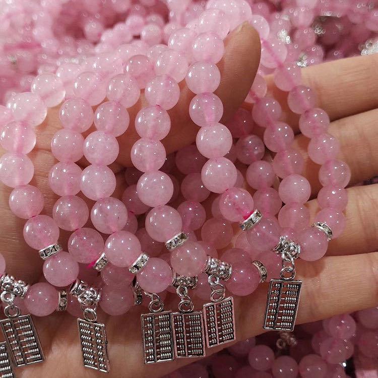 Natural Rose Quartz Bracelets: Gold Shop Opening Gifts & Live Stream Traffic Boosters