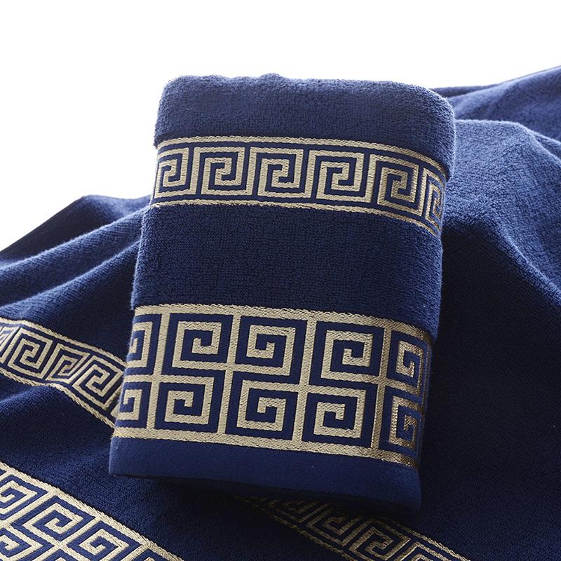 Business Cotton Towel, Thickened Absorbent Great Wall Grid Pure Cotton Towel Towel Bath Towel
