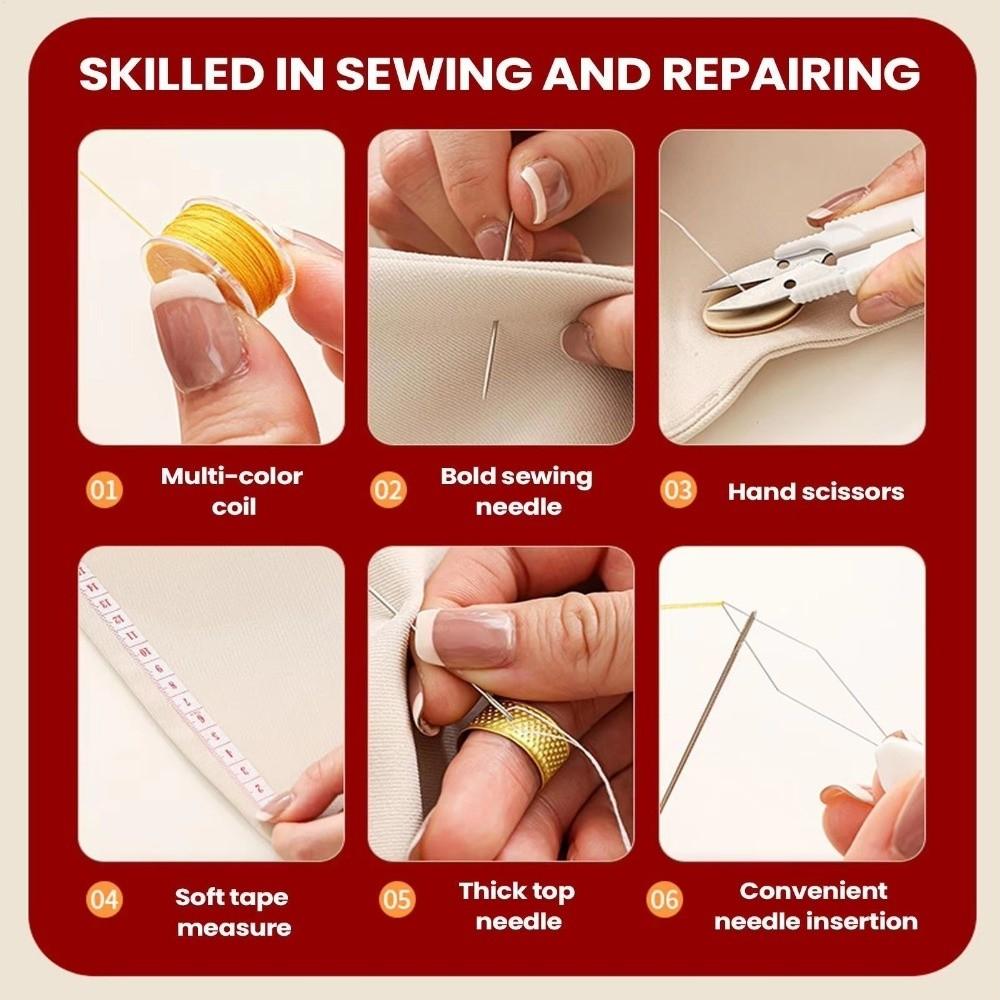 Magnetic DIY Sewing Box Set Portable Hand Sewing Tool Kit Needle And Thread Kit DIY Crafting