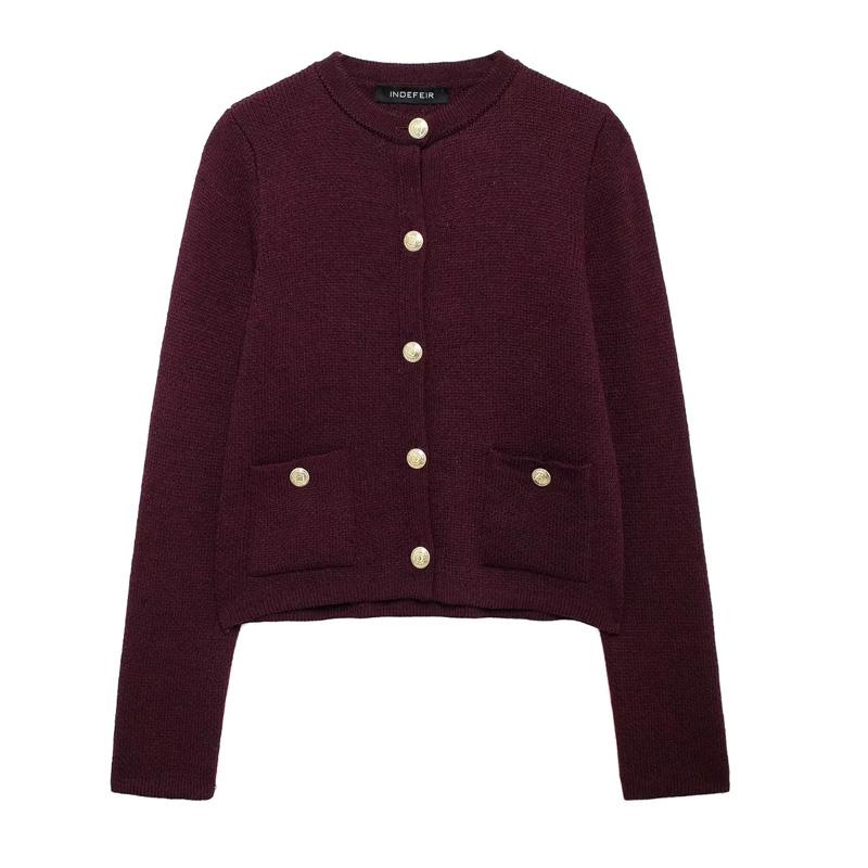 

Женский вязаный кардиган, осенний свитер с длинным рукавом, свитер, зимний укороченный кардиган на пуговицах, женский синий свитер L