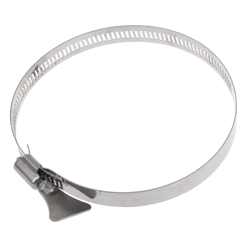 50/75/100/150/200mm Stainless Steel Drive Hose Clamps Adjustable Gear Worm Fuel Tube Water Pipe Fixed Clip Spring Cramp