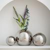Lusso Leggero, Sensazione di Alta Gamma, Argento Elettrolucidato, Forma Sferica, Vaso in Ceramica, Decorazione Soggiorno, Composizione Floreale, Ornamenti Decorativi