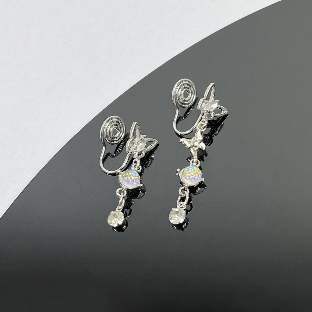 Pearl Mosquito Coil Disc Ear Clips: No-Pierce, Elegant French-Style Earrings for Women