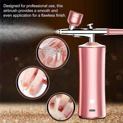 Set de Aerógrafo Inalámbrico Auto de Mano Aerógrafo para Maquillaje Nail Art Decoración de Pasteles Pintura de Modelos Barbero