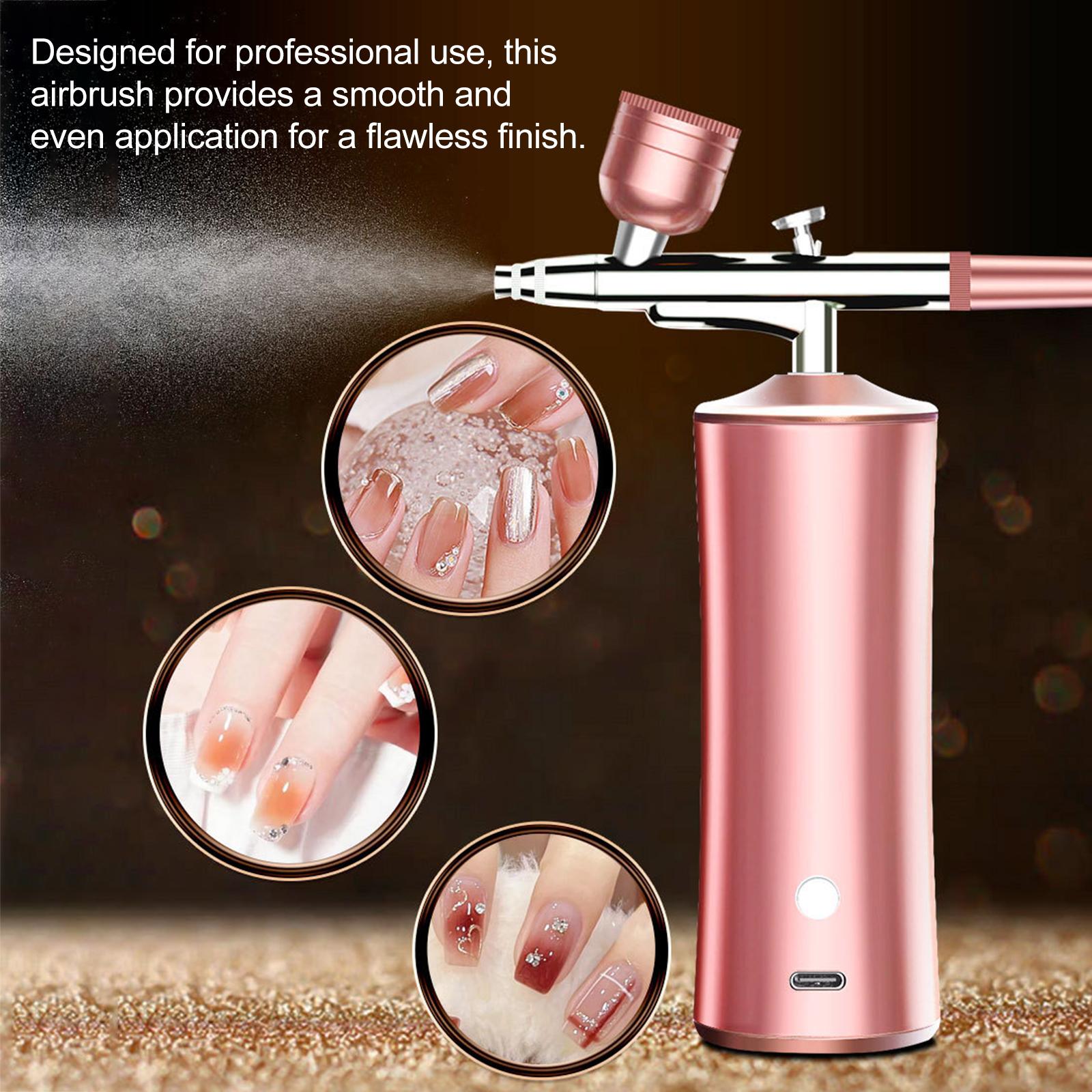 

Беспроводной набор аэрографов, автоматическая ручная воздушная щетка для макияжа, дизайна ногтей, декора торта, модель, живопись, парикмахерская розовый