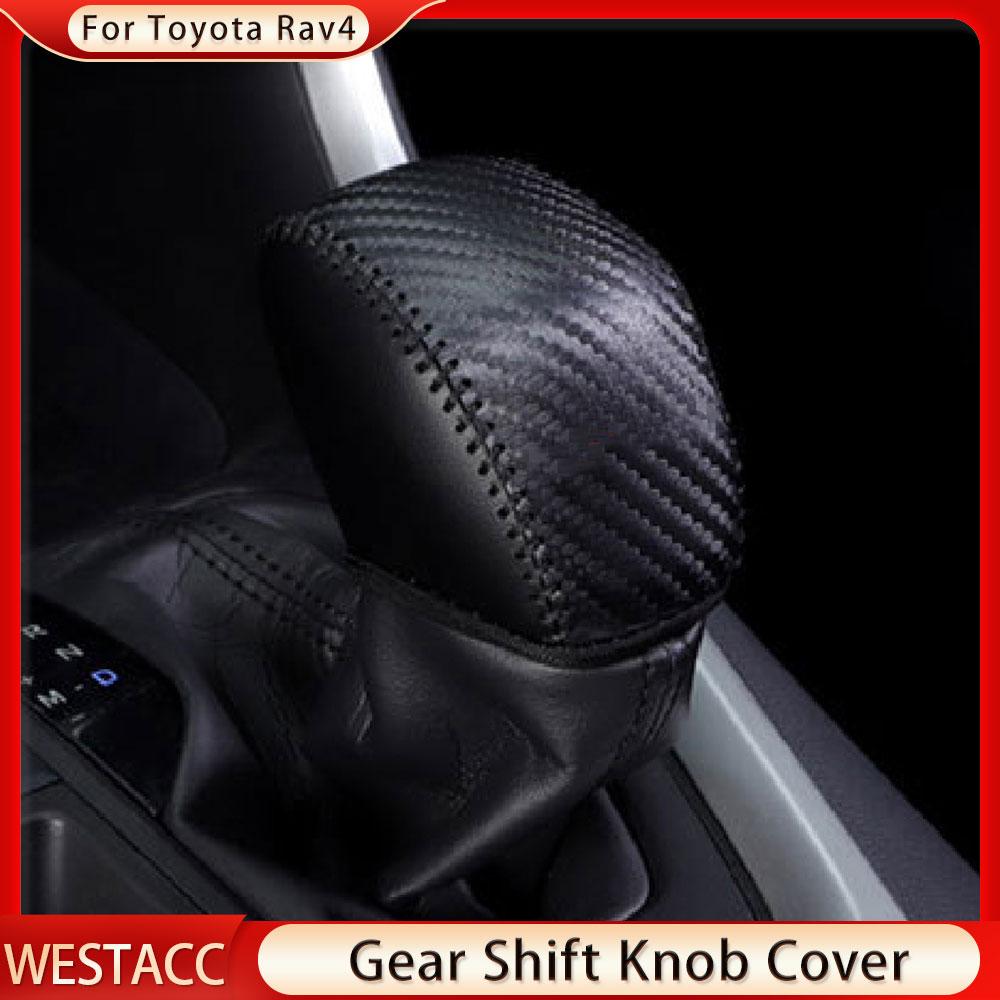 Echtes Leder Auto Getriebe Kopf Schaltknauf Abdeckung Fall für Toyota Rav4 RAV 4 Getriebe Halsbänder Innen