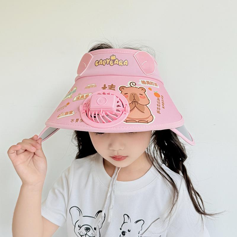 Children's Hat with Fan Sun Hat Empty Top Sun Protection Hat Boys and Girls New Summer Sun Hat