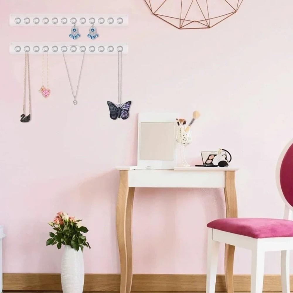 Acrylic Necklaces Holder Wall Mounted Jewelry Organizer Necklaces Bracelets Chains