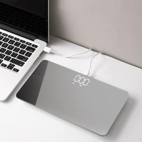 Digital Scale with Mirror, Travel Scale, Mini Digital Scale, Automatic Power On/Off, Backlight, Supports up to 180kg, High Precision, Body Scale, Heal