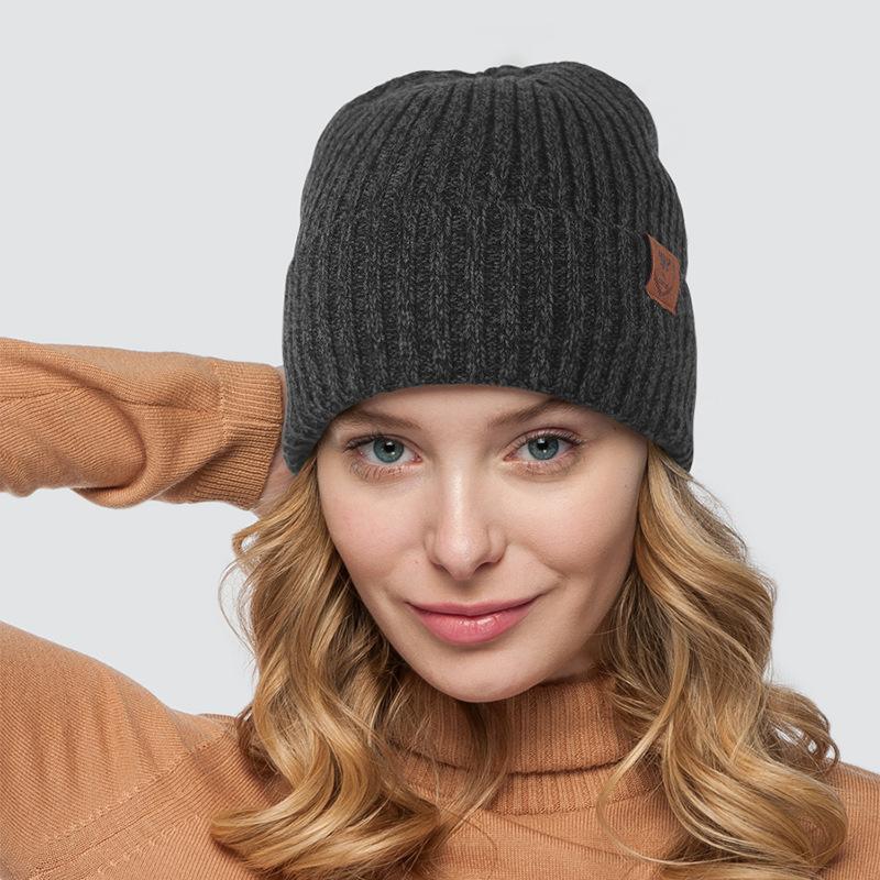 Knitted Hat Men and Women Outdoor Cycling Ski Windproof Wool Hat European and American Autumn and Winter Plus Velvet Warm Hat