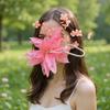 1Pcs Creative Simulation Flower Bag Pendant Exquisite Lily Keychain Fashion Backpack Decoration Diy Accessories Gifts