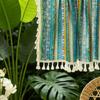 Bohemian Print Cotton Short Curtain Balcony Window Semi-Sheer Privacy Panel Rod Pocket Hook Grommet Options