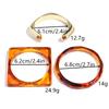 3pcs Amber Gold Color Acrylic Square Round Cuff Bracelets Bangle for Women Punk Resin Irregular Geometric Stack Jewelry Set Gift