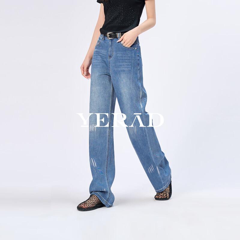 YERAD Women s Cotton-Feel Relaxed Straight Leg Jeans 29