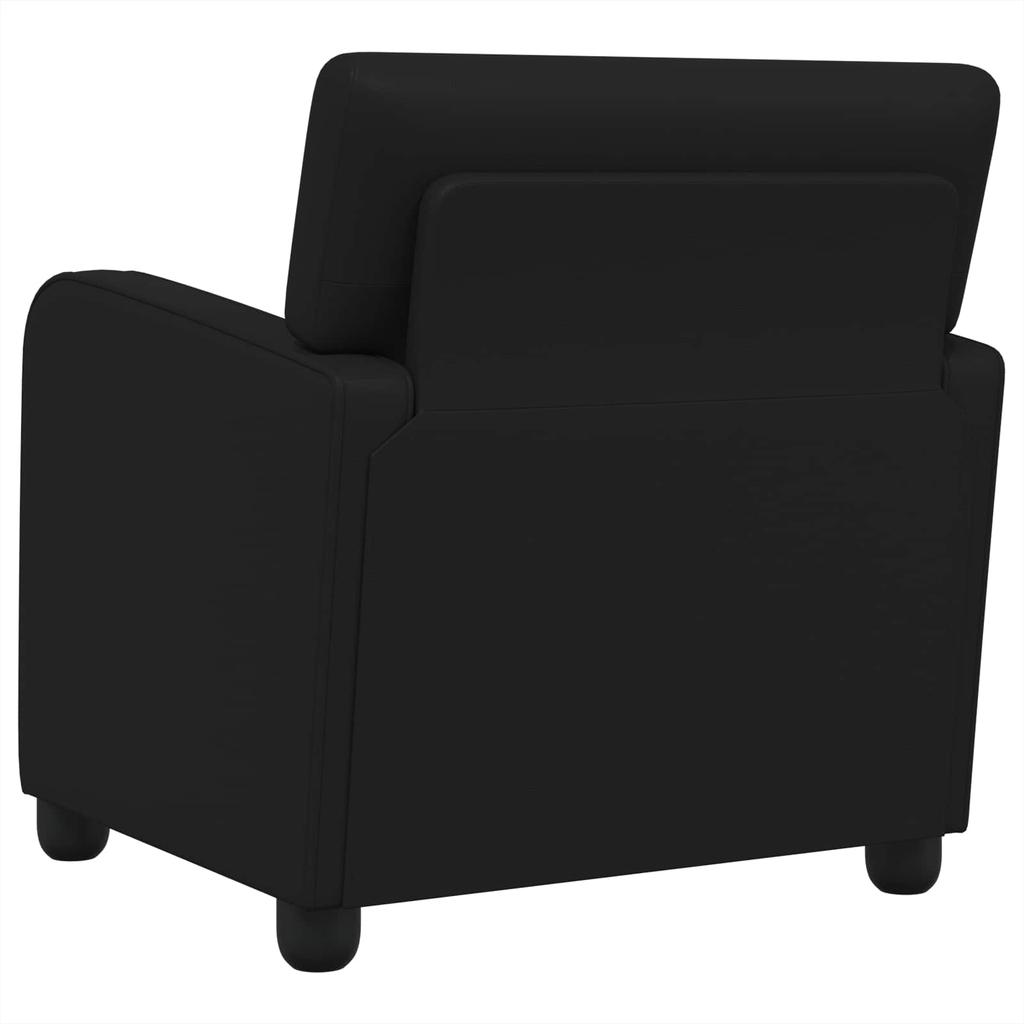 Armchair Glossy Black Faux Leather