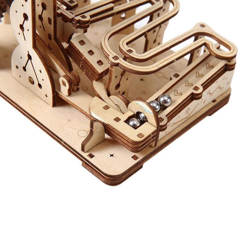 Wooden 3D Hand-Crank Marble Run Puzzle